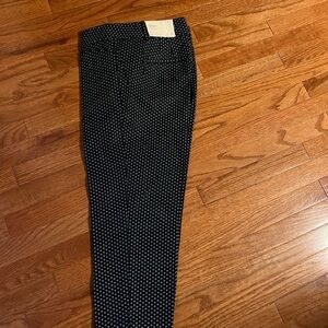 LOFT Black and White Patterned Cropped Pants